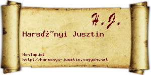 Harsányi Jusztin névjegykártya